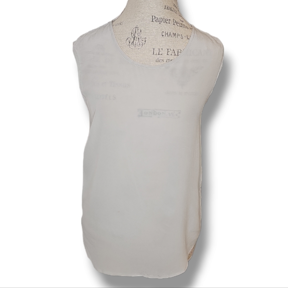 Joie Light Gray 100% Silk Shell Top - Silk Small